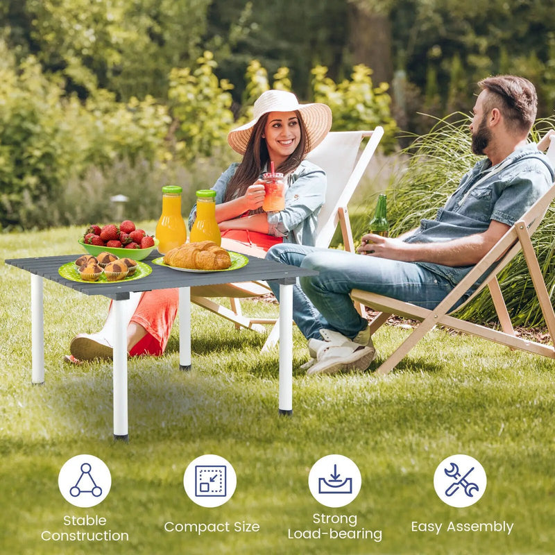 Folding Outdoor Camping Table with Carrying Bag for Picnics and Party-Gray by DirectDeals