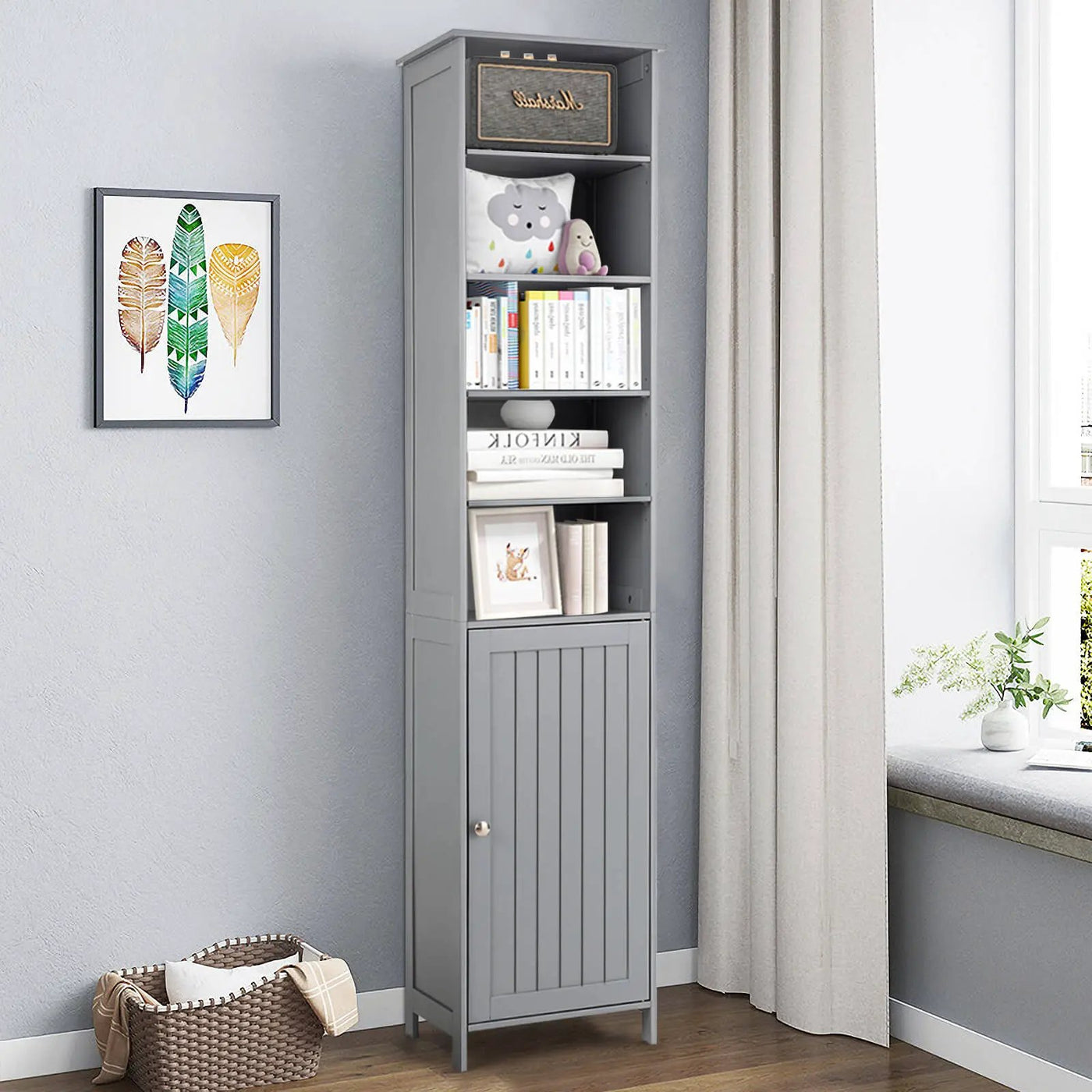 72 Inches Free Standing Tall Floor Bathroom Storage Cabinet by DirectDeals