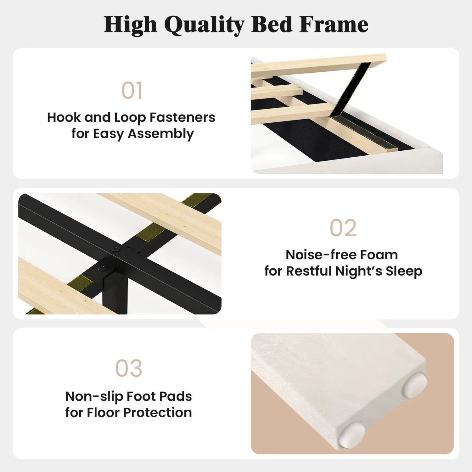 Upholstered Platform Bed with Adjustable Headboard - Twin by DirectDeals