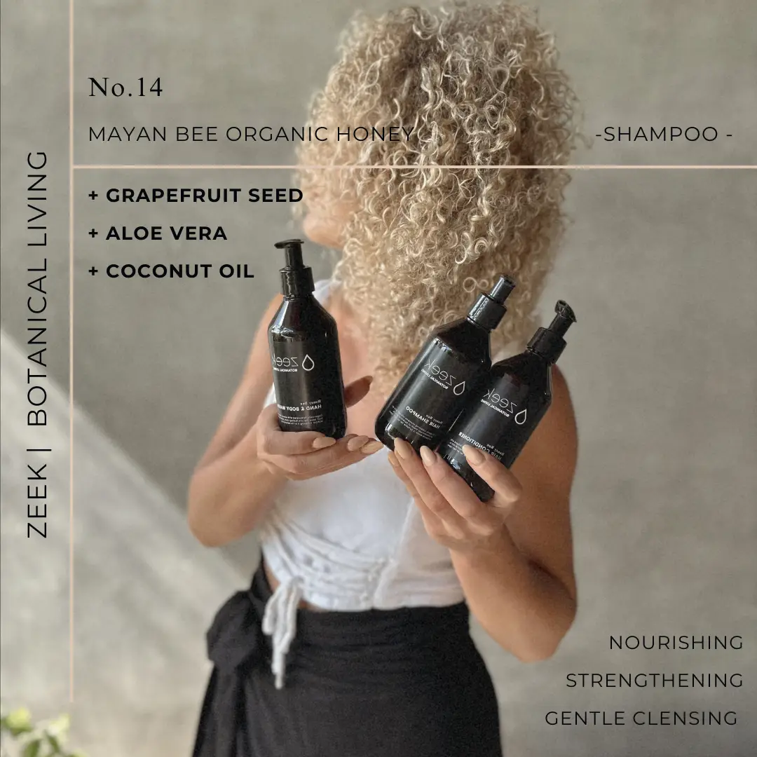 ZEEK MAYAN BEE ORGANIC HONEY SET: SHAMPOO, CONDITIONER, & BODY WASH / 8 OZ BOTTLES by ZEEK