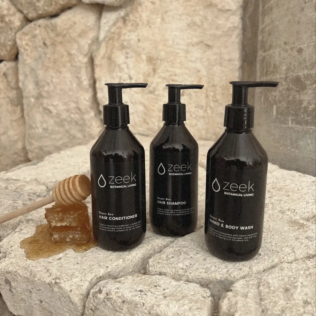 ZEEK MAYAN BEE ORGANIC HONEY SET: SHAMPOO, CONDITIONER, & BODY WASH / 8 OZ BOTTLES by ZEEK