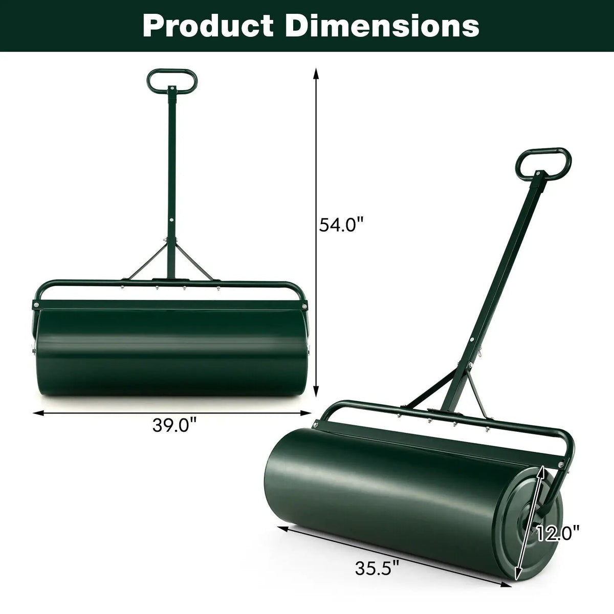 Metal Lawn Roller with Detachable Gripping Handle, photo 5 of 9