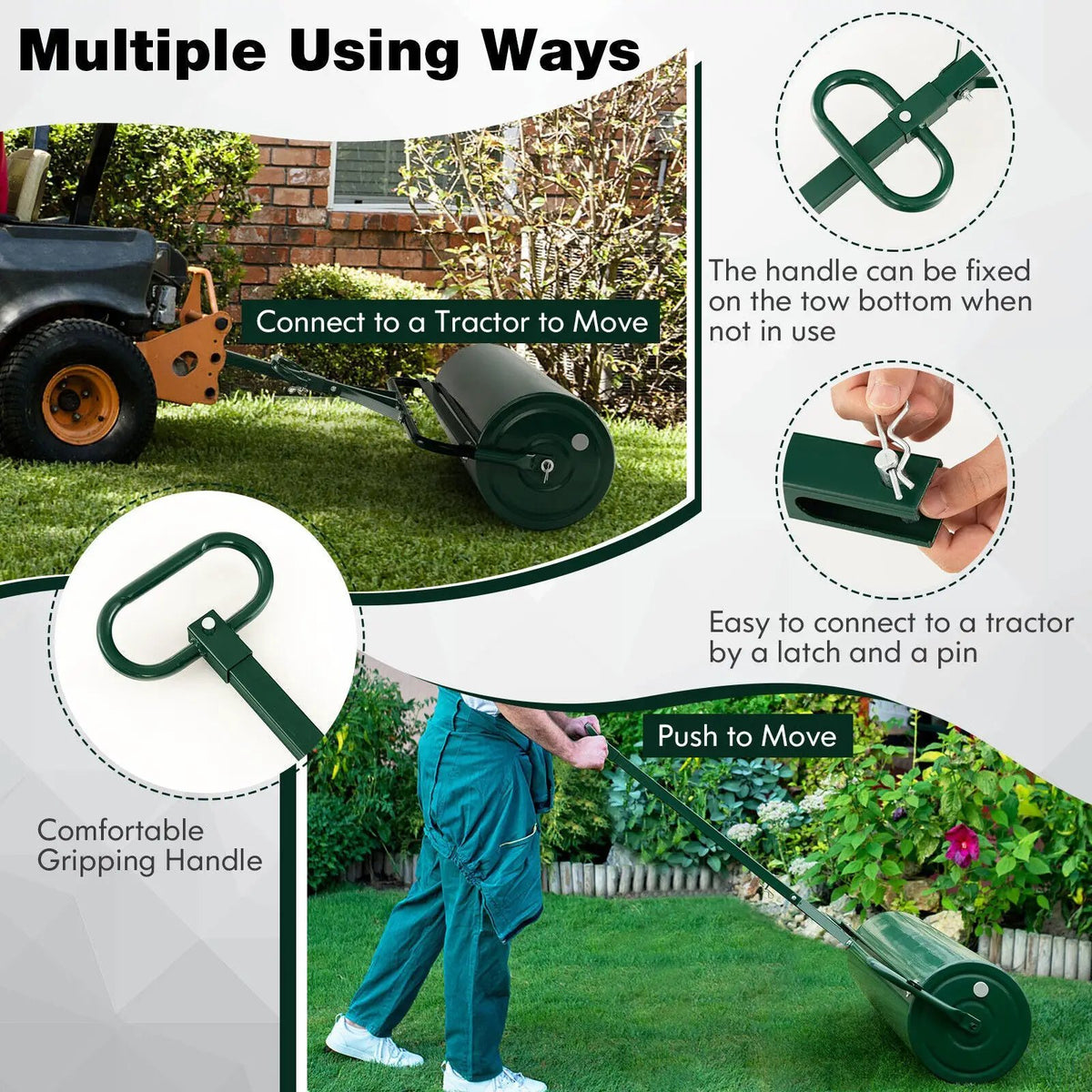 Metal Lawn Roller with Detachable Gripping Handle, photo 8 of 9