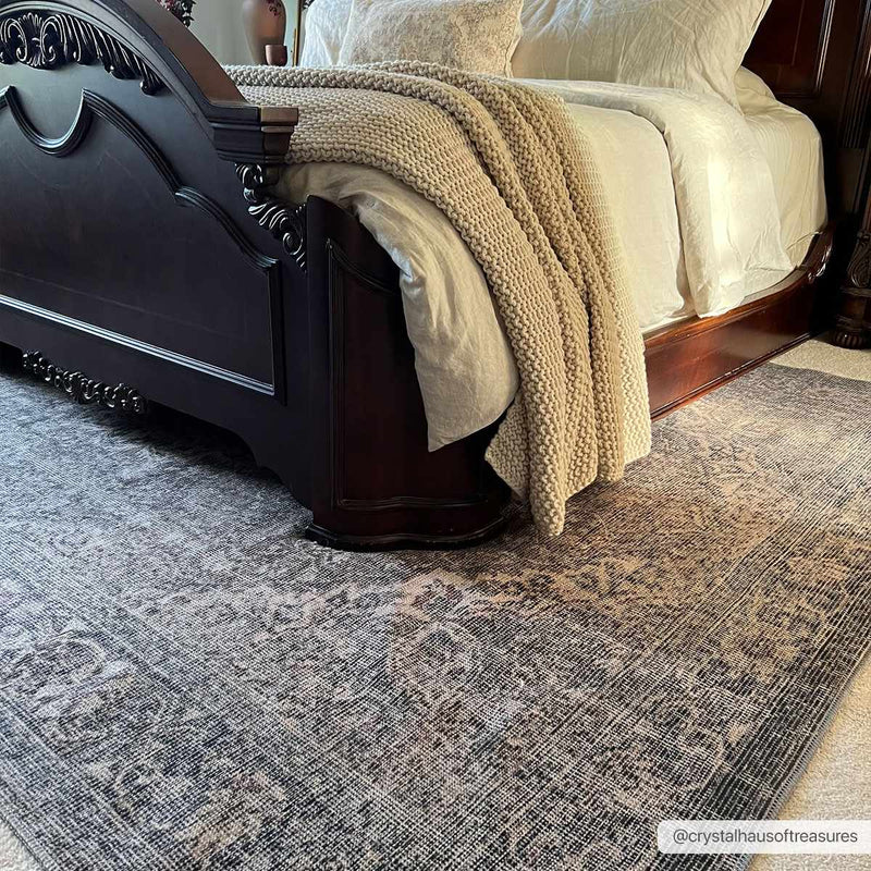 Greenpoint Dusty Blue Washable Rug by Boutique Rugs