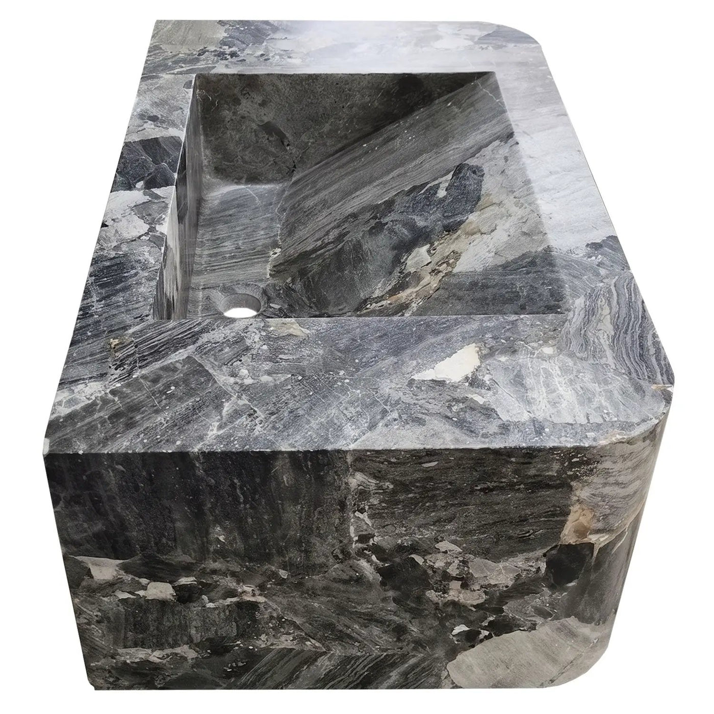Exotic Grey Marble Wall-mount Bathroom Sink 19x30 by GMSTONE