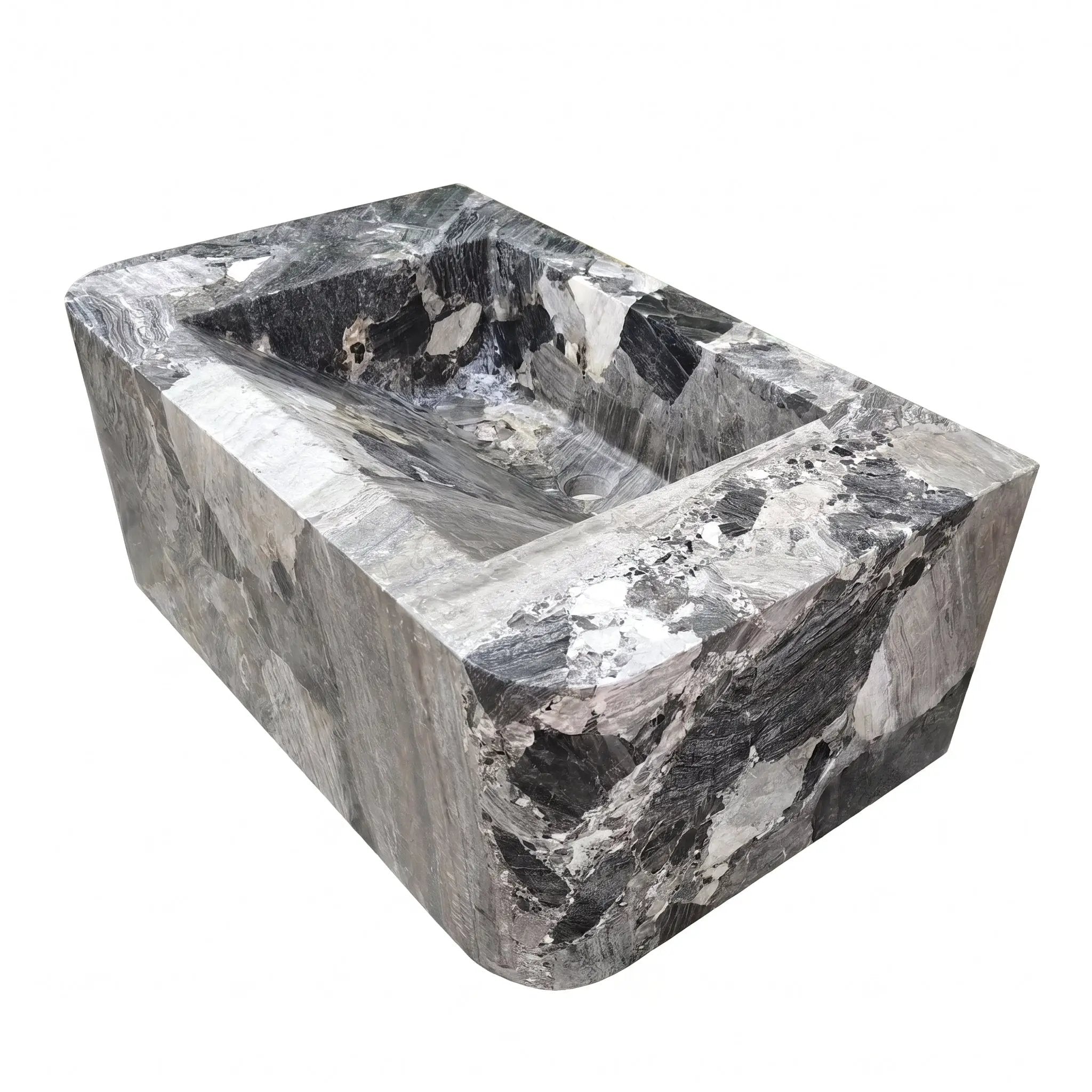 Exotic Grey Marble Wall-mount Bathroom Sink 19x30 by GMSTONE
