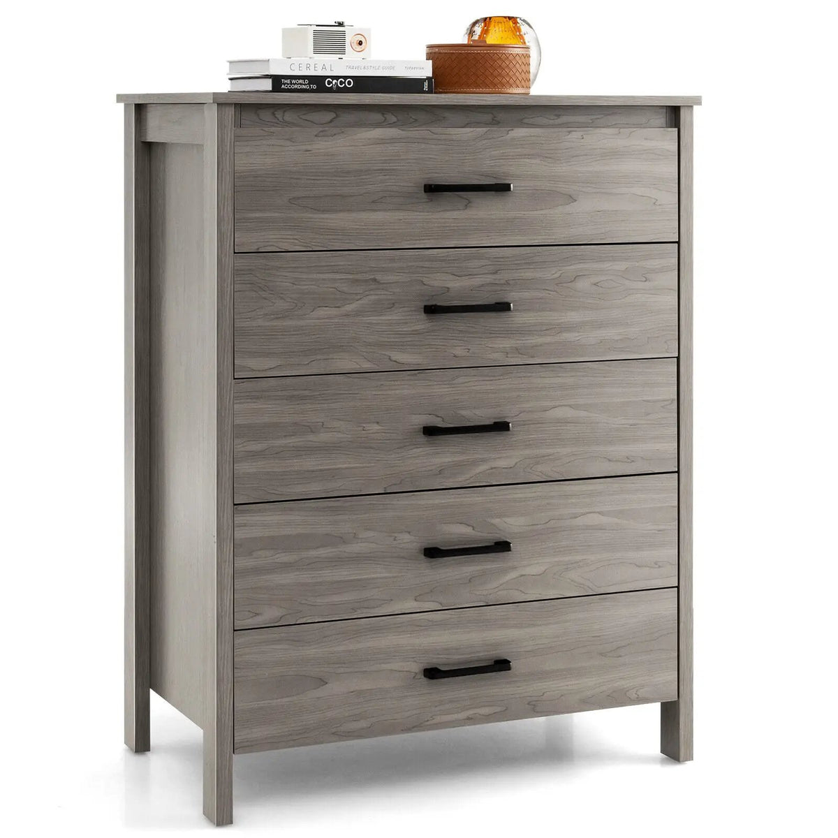 Modern 5-Drawer Multipurpose Chest Dresser with Metal Handles, photo 4 of 10