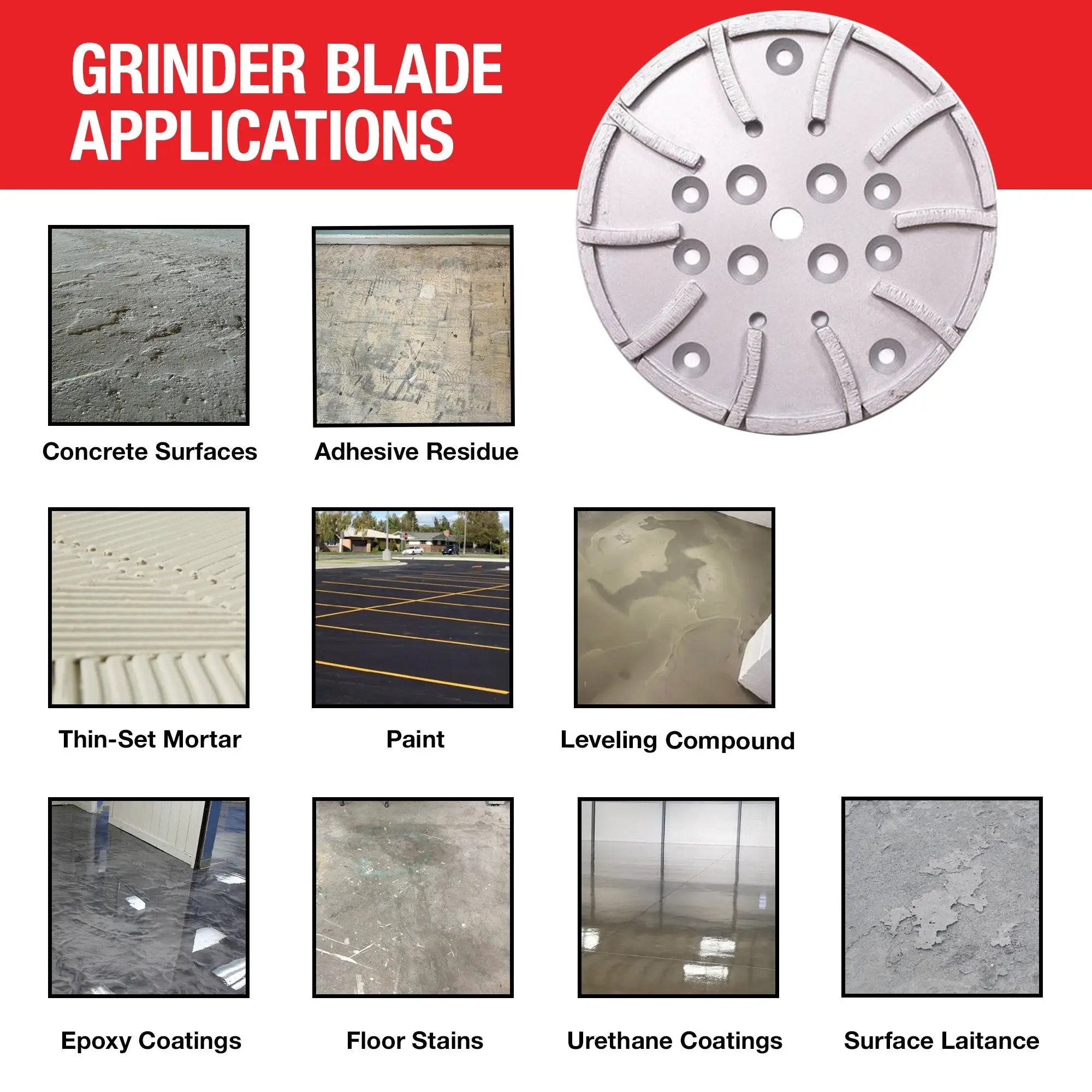 10" Grinding Wheel Diamond 20 Segments Concrete Floor Grinder Disc Blade for Leveling, Coating Removal, and Surface Prep by Tomahawk Power