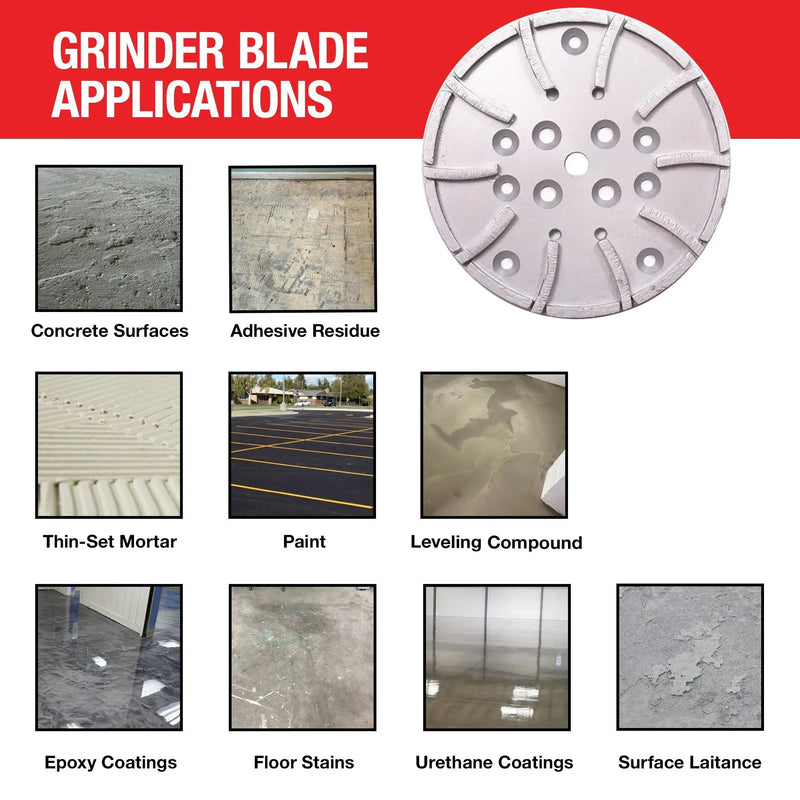 10" Grinding Wheel Diamond 10 Segments Concrete Floor Grinder Disc Blade for Leveling, Coating Removal, and Surface Prep by Tomahawk Power