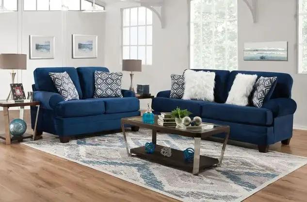 Groovy - Navy - 2pc Sofa & Love seat Collection by Unique Piece Furniture