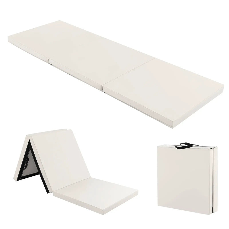 6 x 2 FT Tri-Fold Gym Mat with Handles and Removable Zippered Cover by DirectDeals