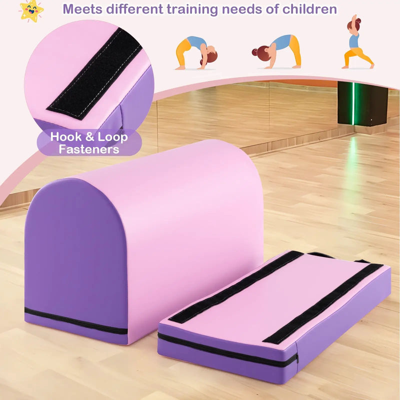 Gymnastics Vaulting Box with Detachable Mat Carrying Handle for Kids by DirectDeals