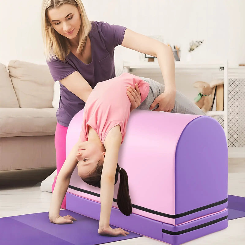 Gymnastics Vaulting Box with Detachable Mat Carrying Handle for Kids by DirectDeals
