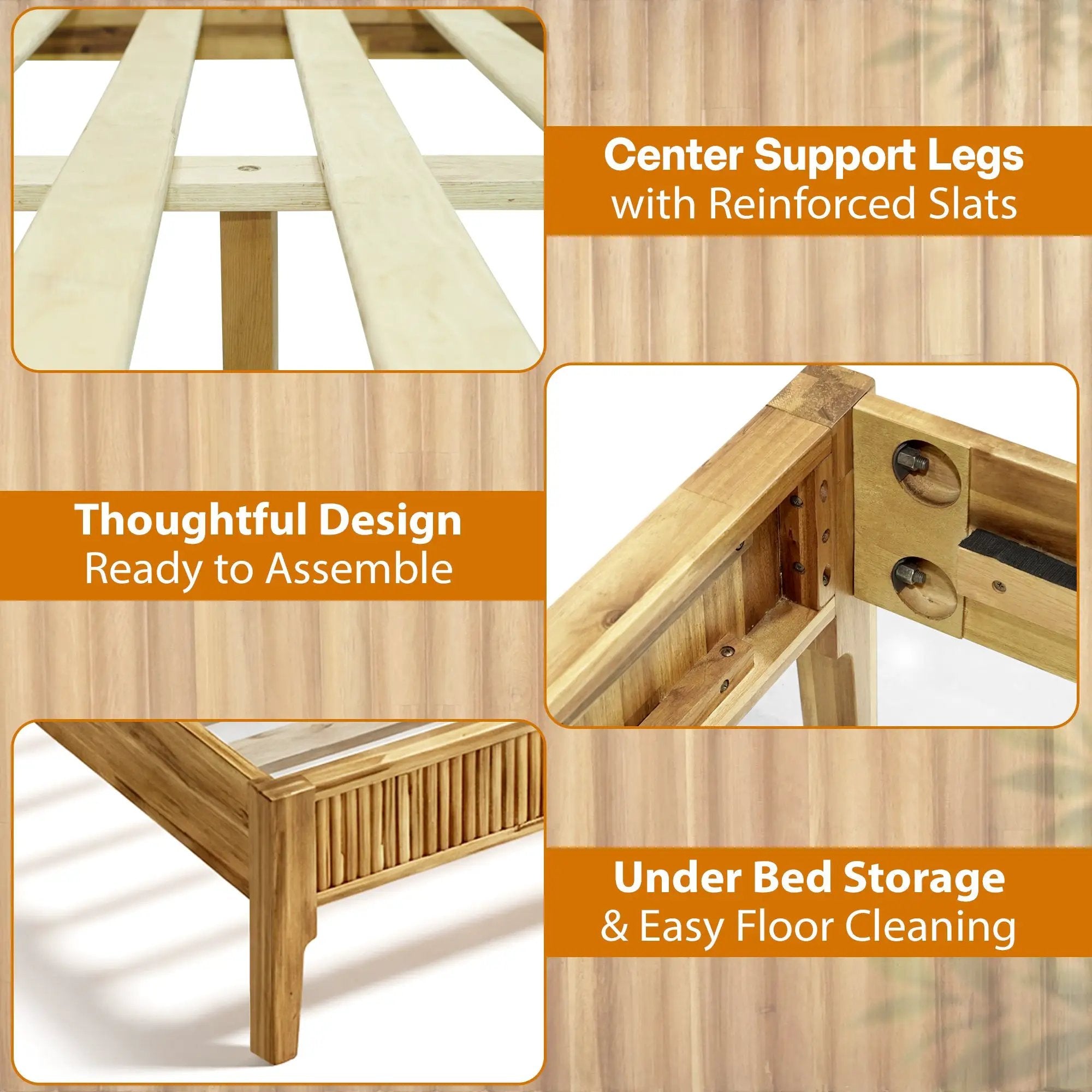 Bosk Solid Wood Bed Frame by Megsu