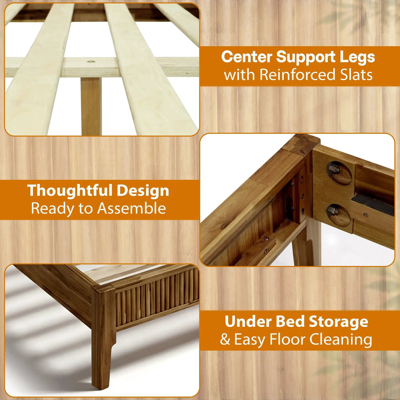 Bosk Solid Wood Bed Frame by Megsu