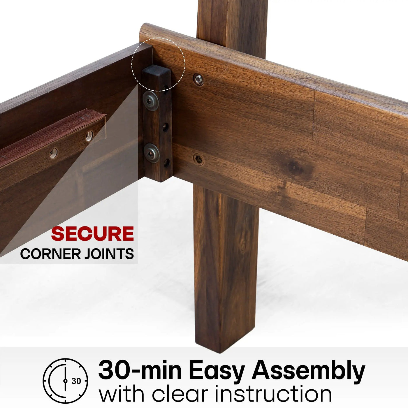 Aurora Solid Wood Bed Frame by Megsu