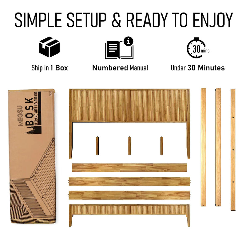 Bosk Solid Wood Bed Frame by Megsu