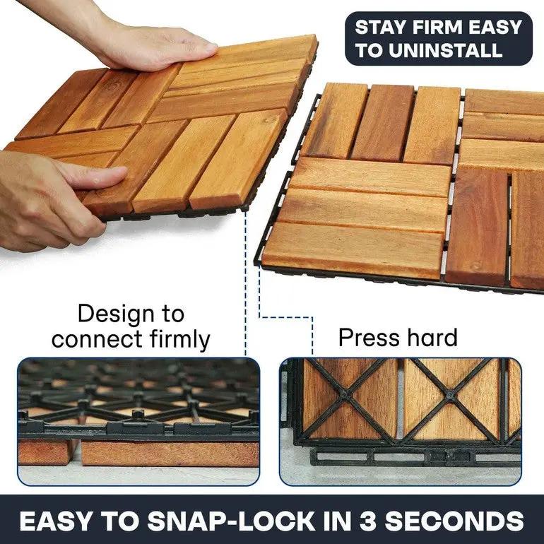 Solid Wood Deck Tiles Set 10 by Megsu