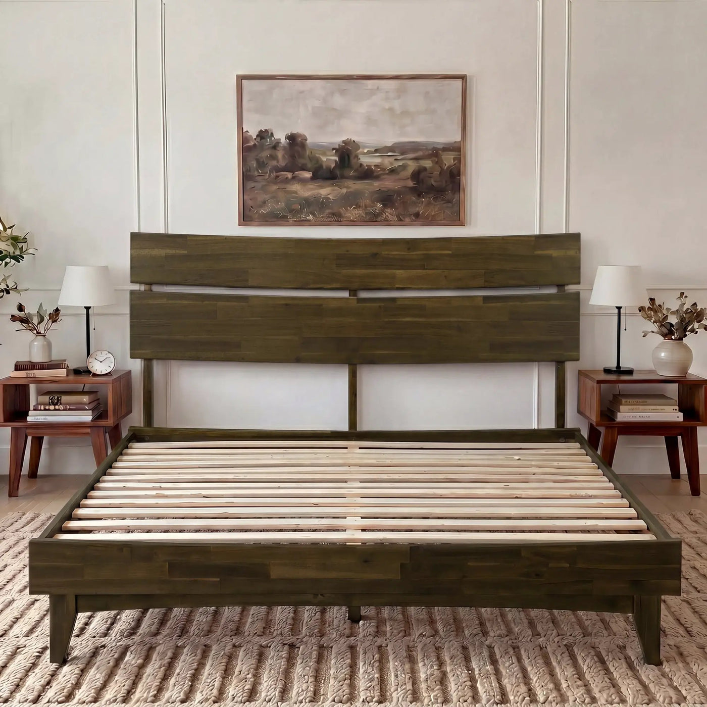 Aurora Solid Wood Bed Frame by Megsu
