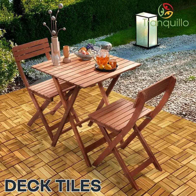 Solid Wood Deck Tiles Set 10 by Megsu