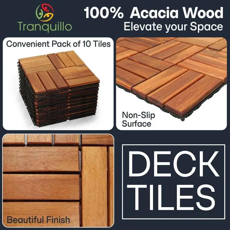 Solid Wood Deck Tiles Set 10 by Megsu