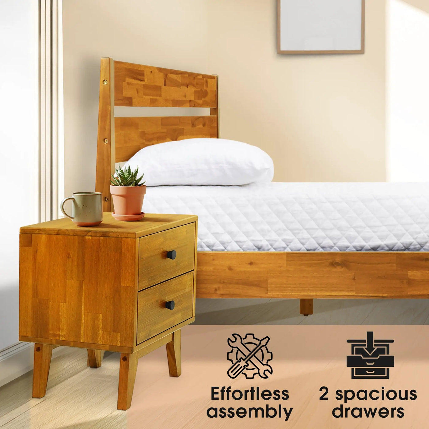 Silvia Solid Wood Nightstand by Megsu