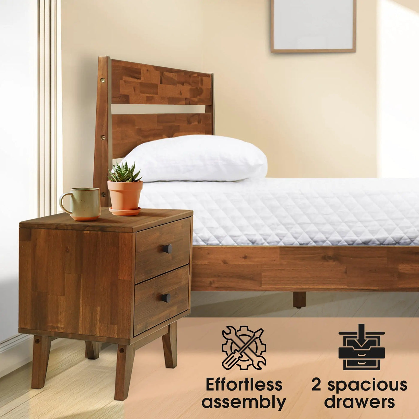 Silvia Solid Wood Nightstand by Megsu