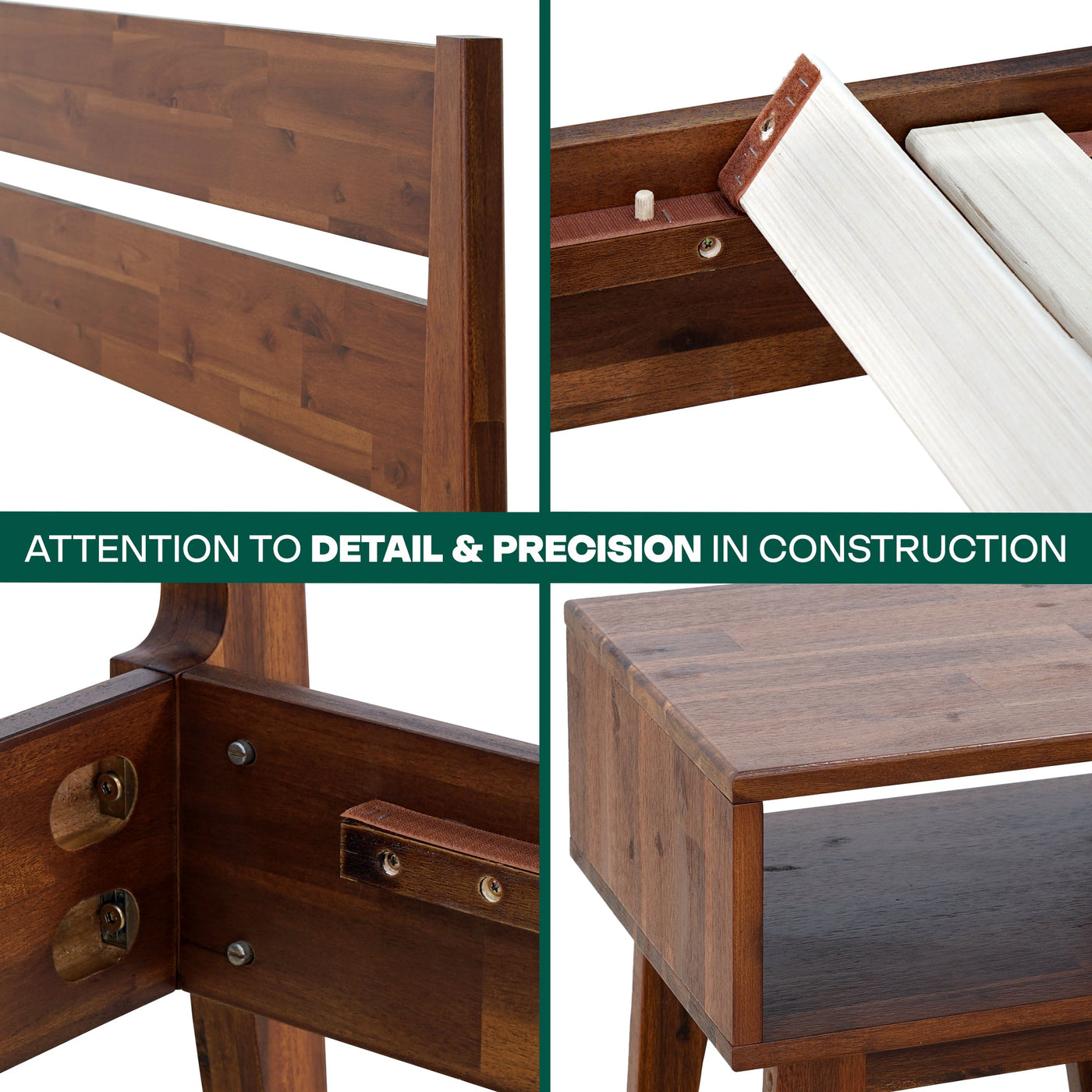 [Buy 1 Get 1] Callisto Solid Wood Bed Frame and Nightstand by Megsu