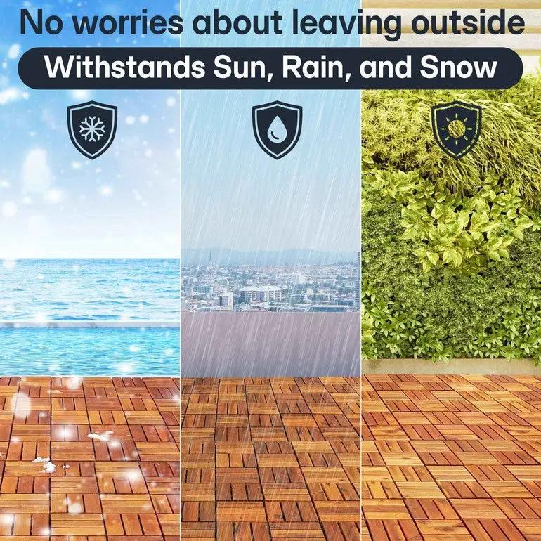 Solid Wood Deck Tiles Set 10 by Megsu