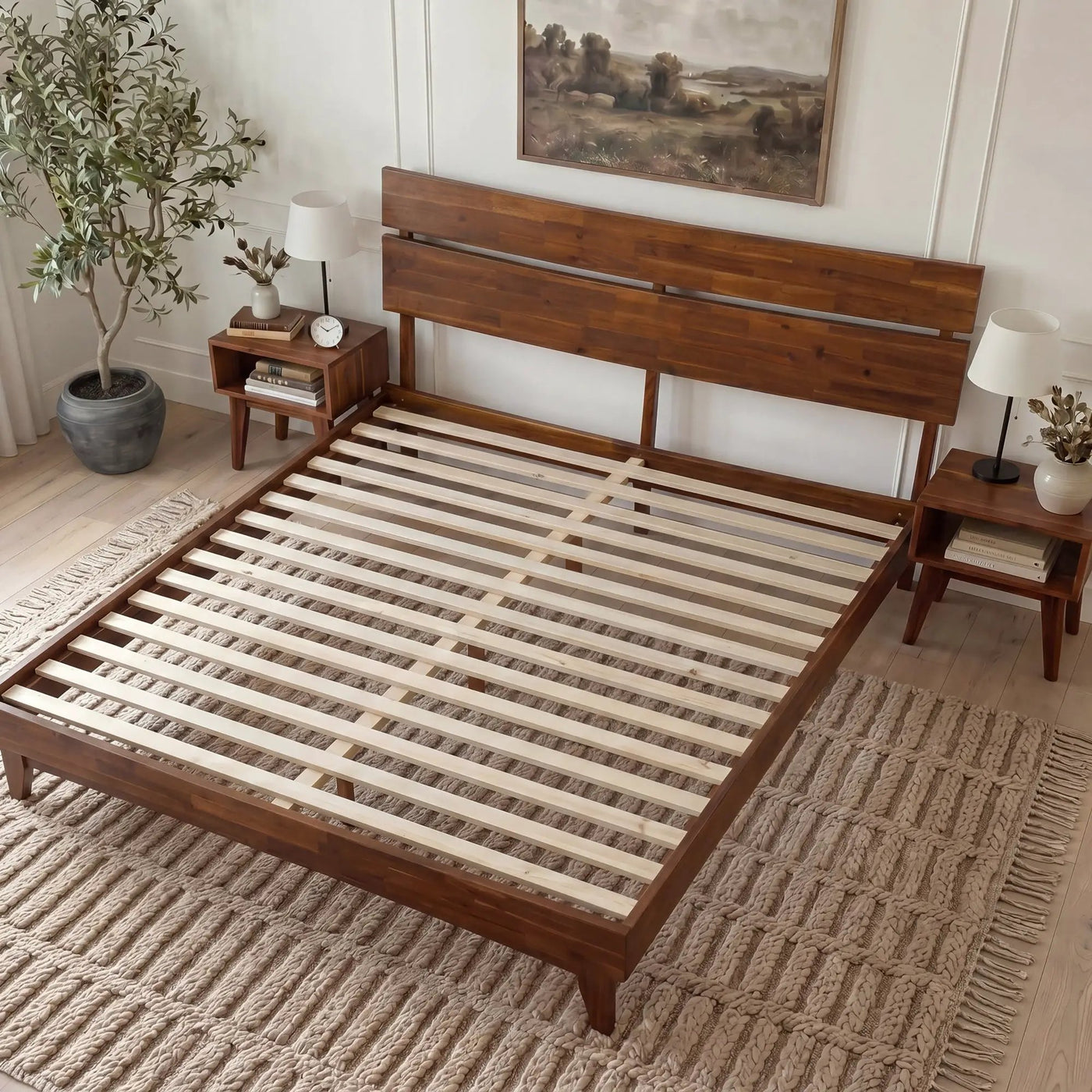 Aurora Solid Wood Bed Frame by Megsu