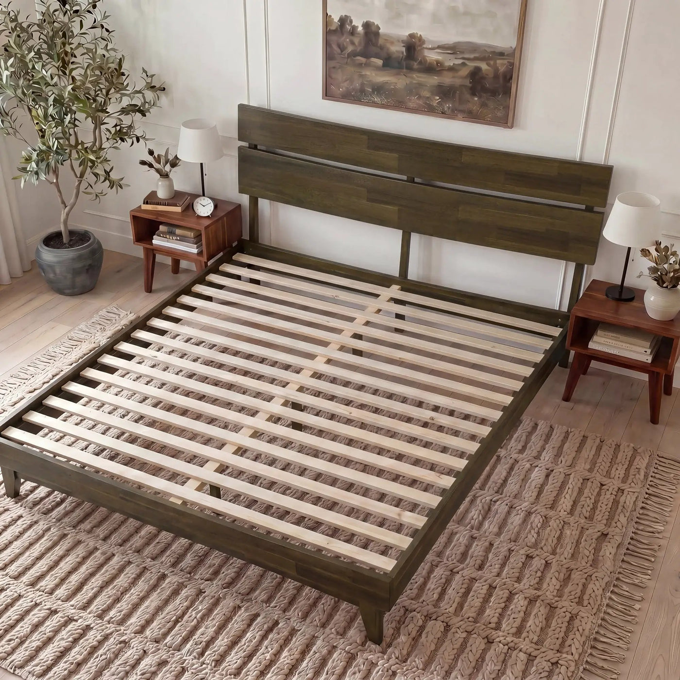 Aurora Solid Wood Bed Frame by Megsu