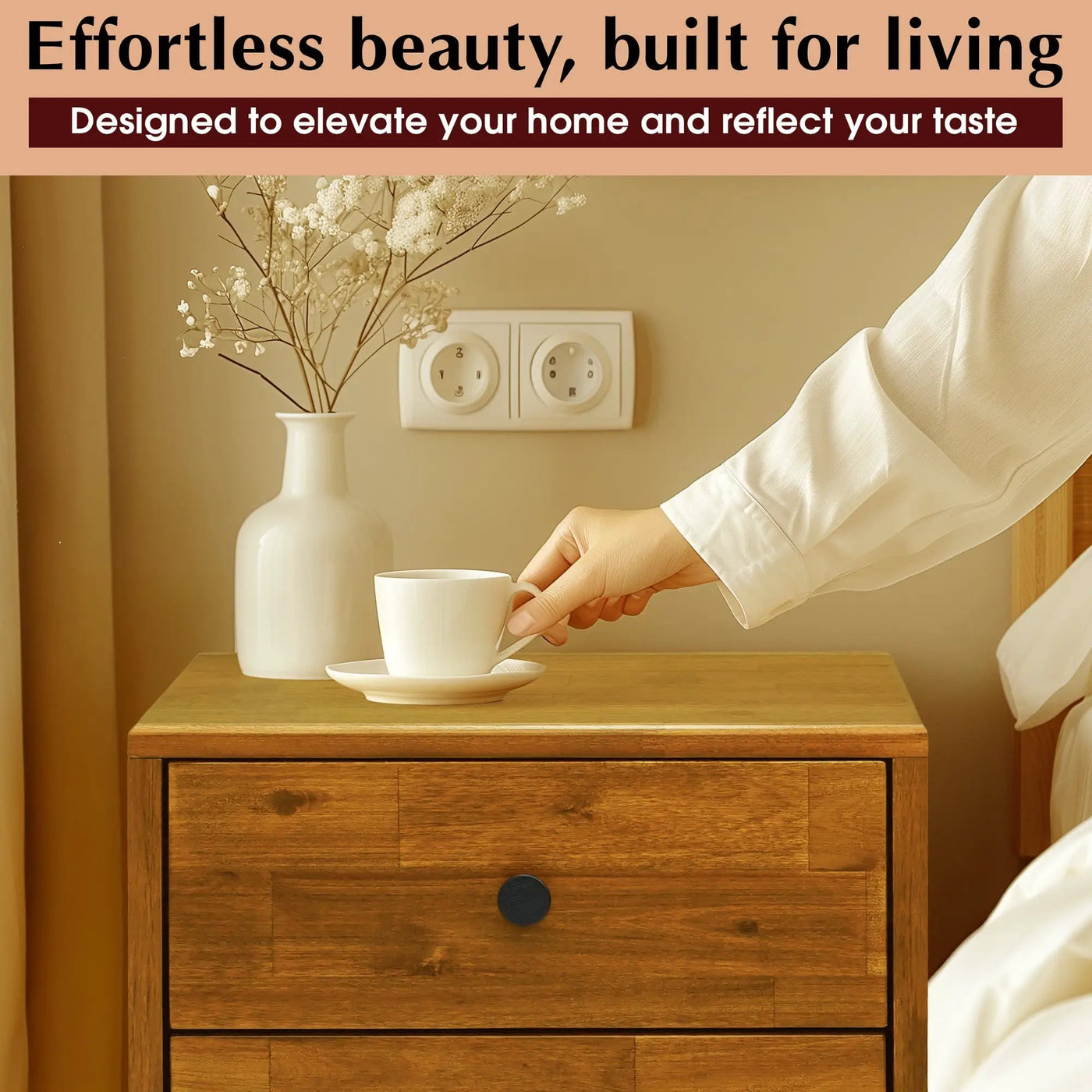 Silvia Solid Wood Nightstand by Megsu