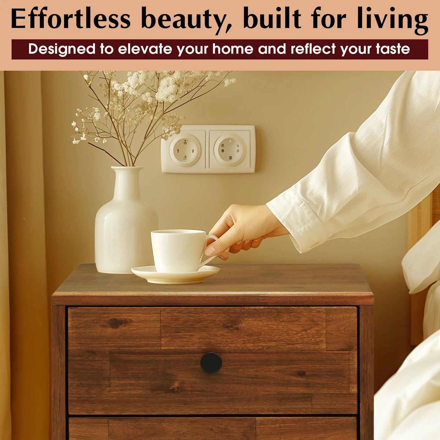 Silvia Solid Wood Nightstand by Megsu