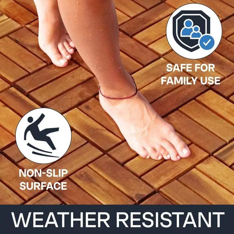 Solid Wood Deck Tiles Set 10 by Megsu