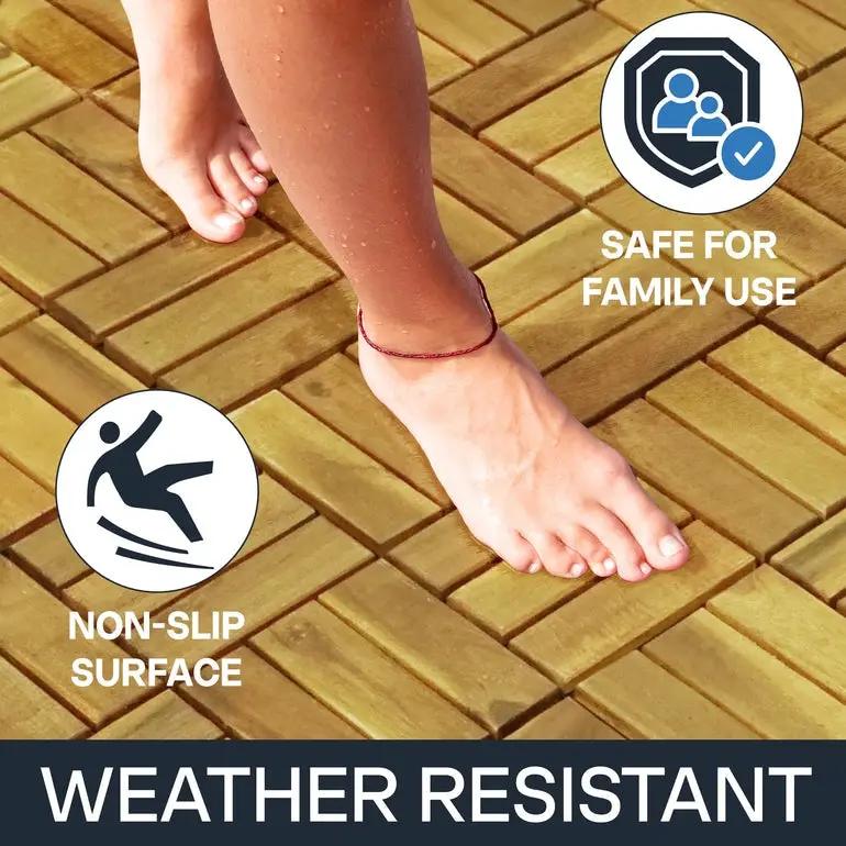 Solid Wood Deck Tiles Set 10 by Megsu