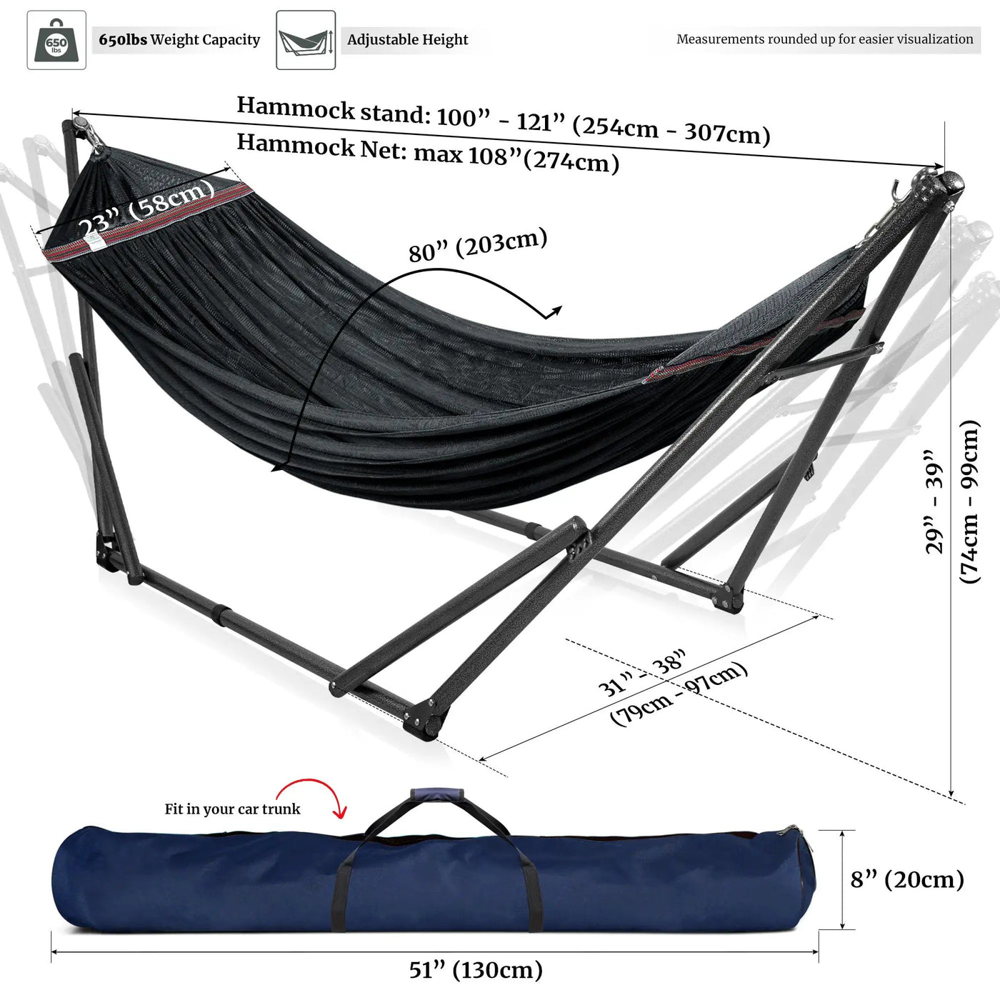 Universal Hammock with Medium Size Stands by Megsu