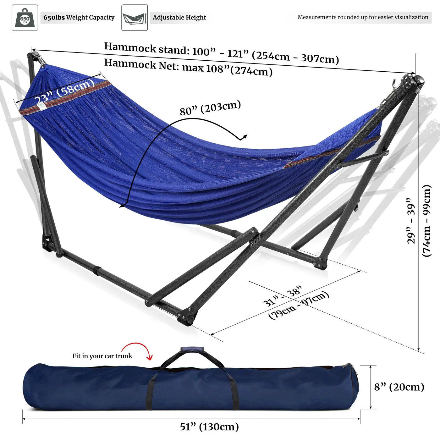 Universal Hammock with Medium Size Stands by Megsu