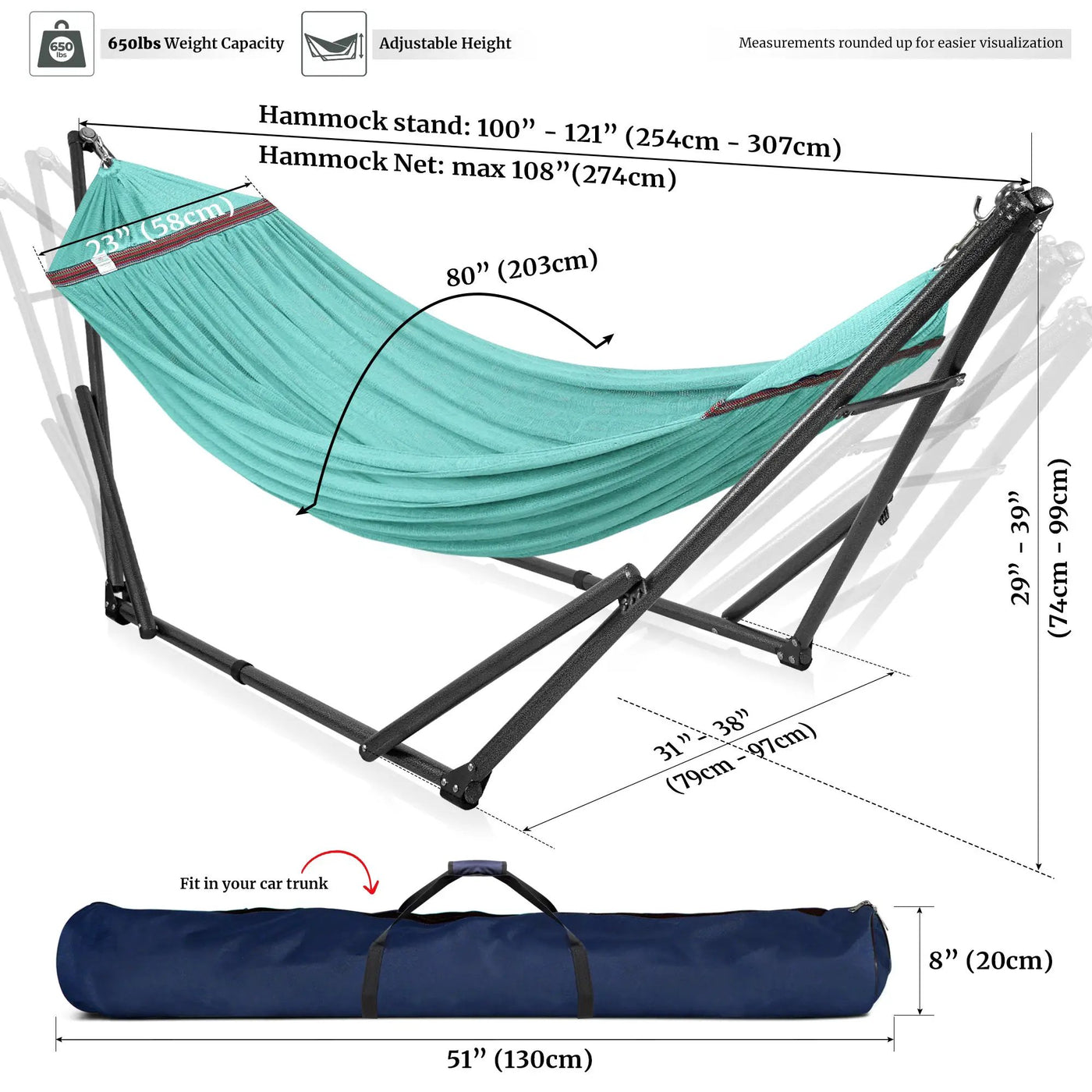 Universal Hammock with Medium Size Stands by Megsu