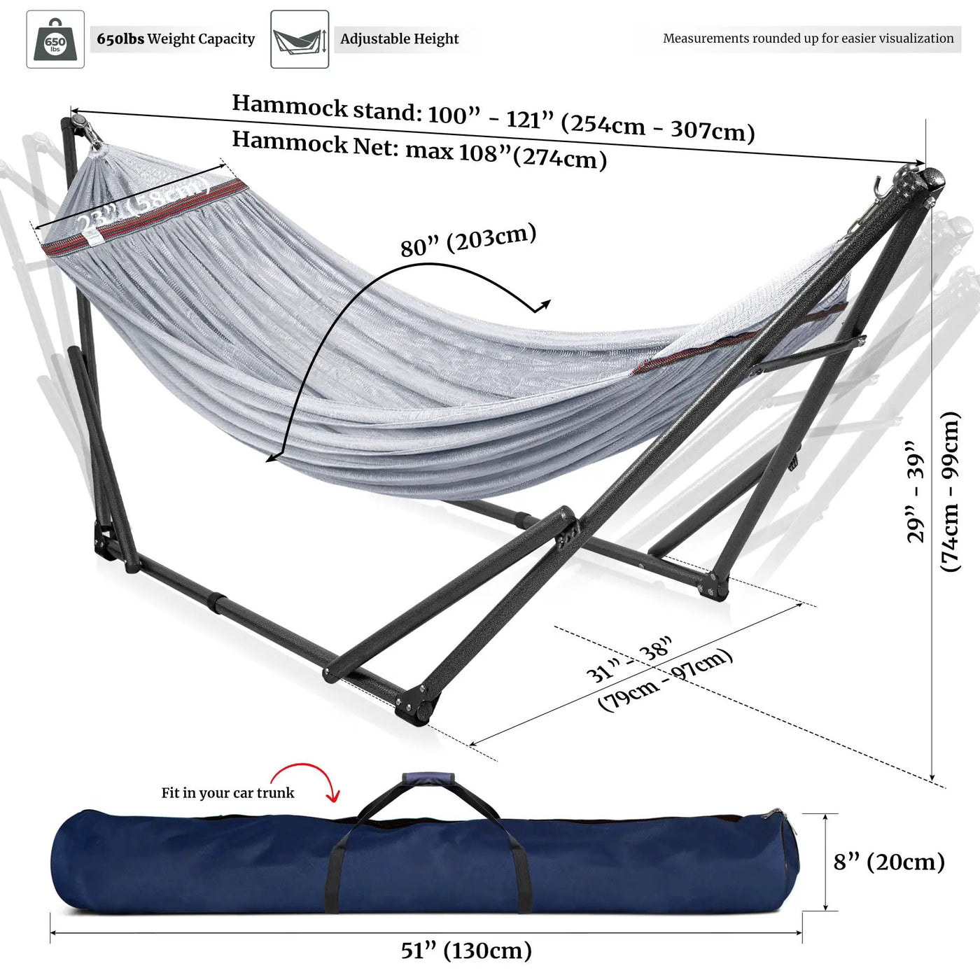 Universal Hammock with Medium Size Stands by Megsu
