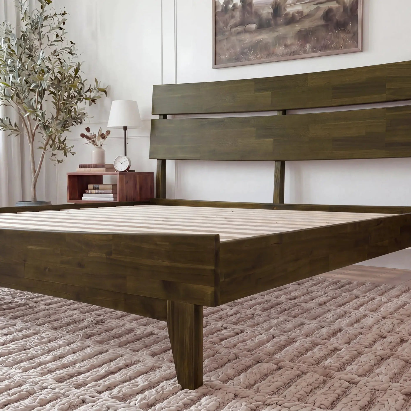 Aurora Solid Wood Bed Frame by Megsu