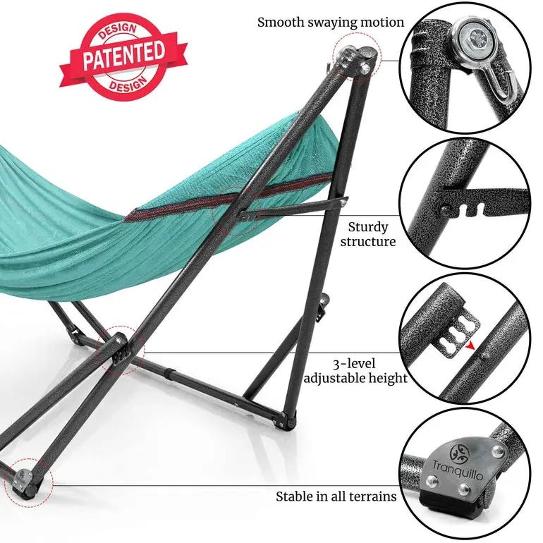 Tranquillo Universal Hammock with Medium Size Stands for Ultimate Relaxation - Ideal Universal Hammock Stands - Medium Size by Megsu