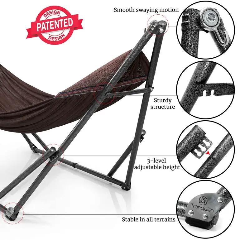 Tranquillo Universal Hammock with Medium Size Stands for Ultimate Relaxation - Ideal Universal Hammock Stands - Medium Size by Megsu