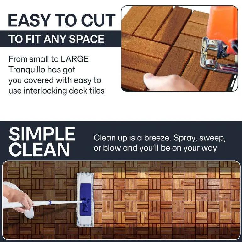 Solid Wood Deck Tiles Set 10 by Megsu