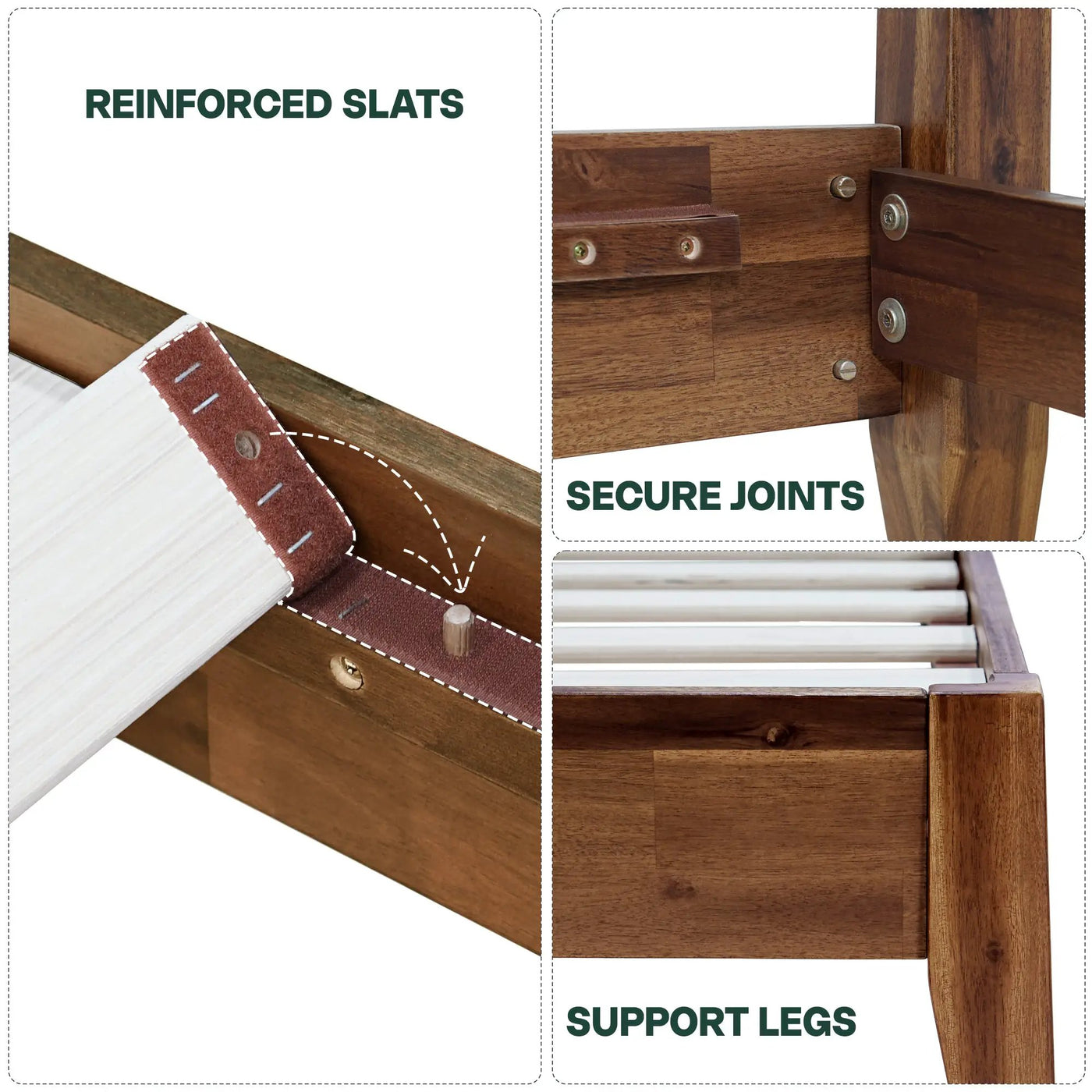 Emery Solid Wood Bed Frame by Megsu