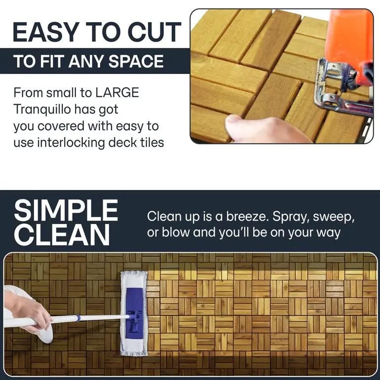 Solid Wood Deck Tiles Set 10 by Megsu