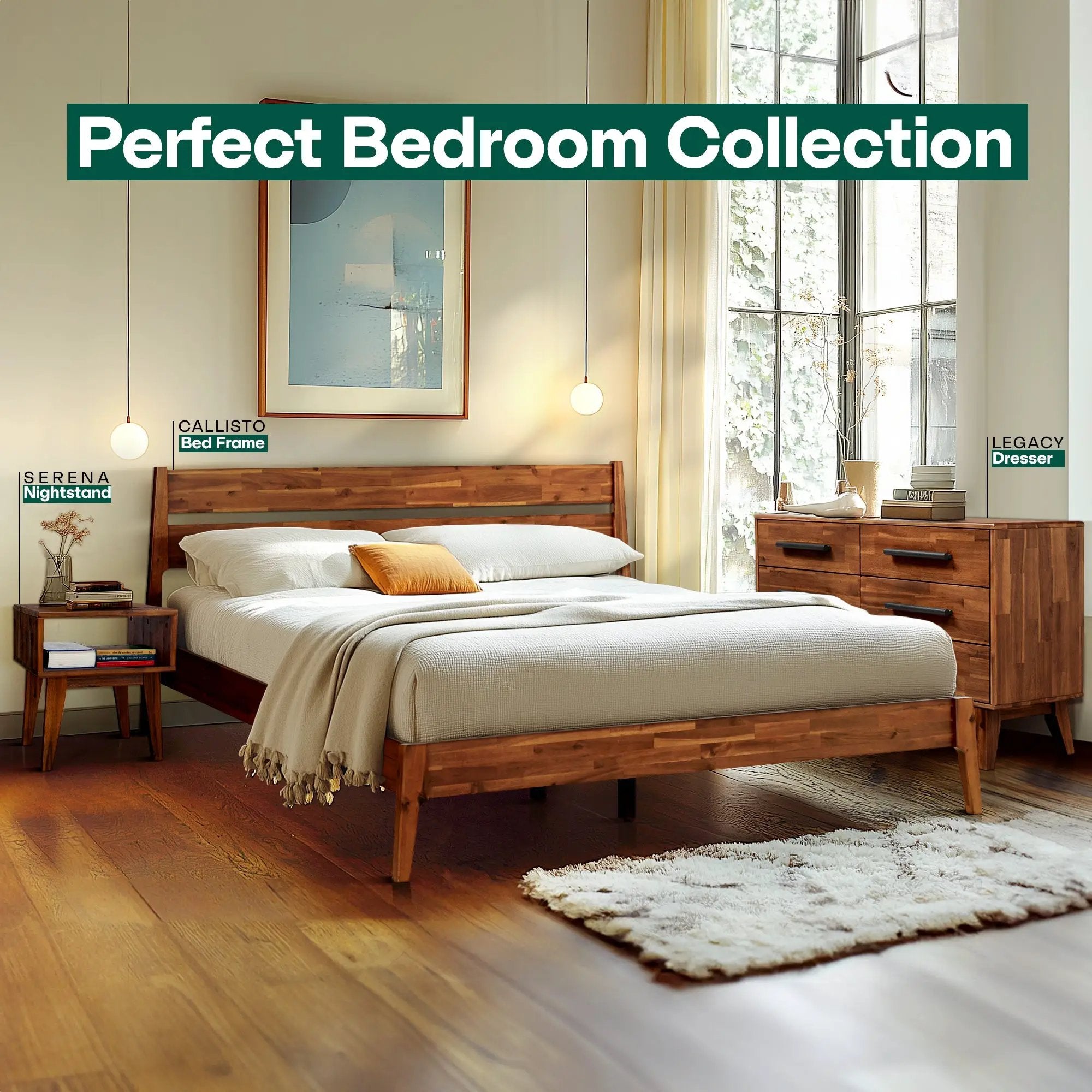 Callisto Solid Wood Bed Frame by Megsu