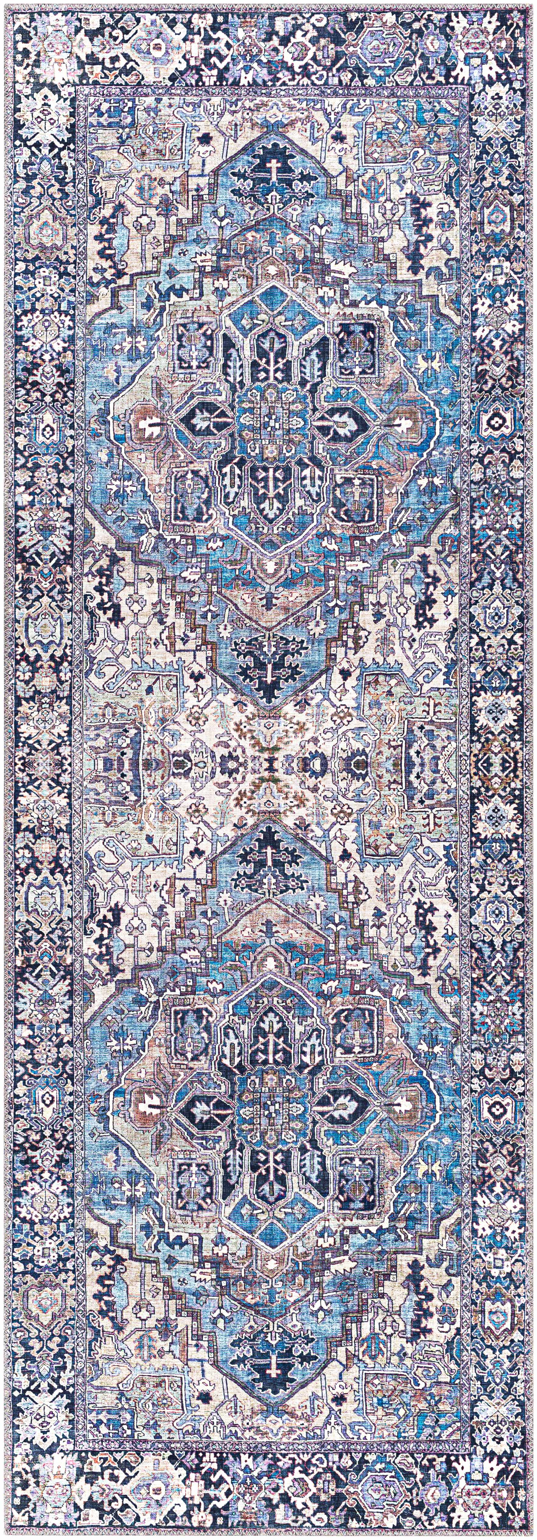 Neyland Iris Blue Area Rug 2362 by Boutique Rugs