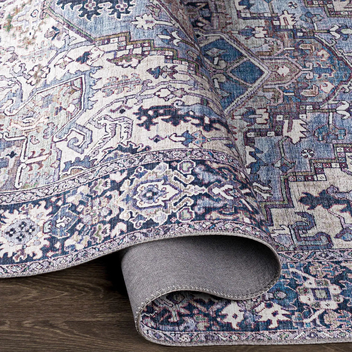 Neyland Iris Blue Area Rug 2362 by Boutique Rugs