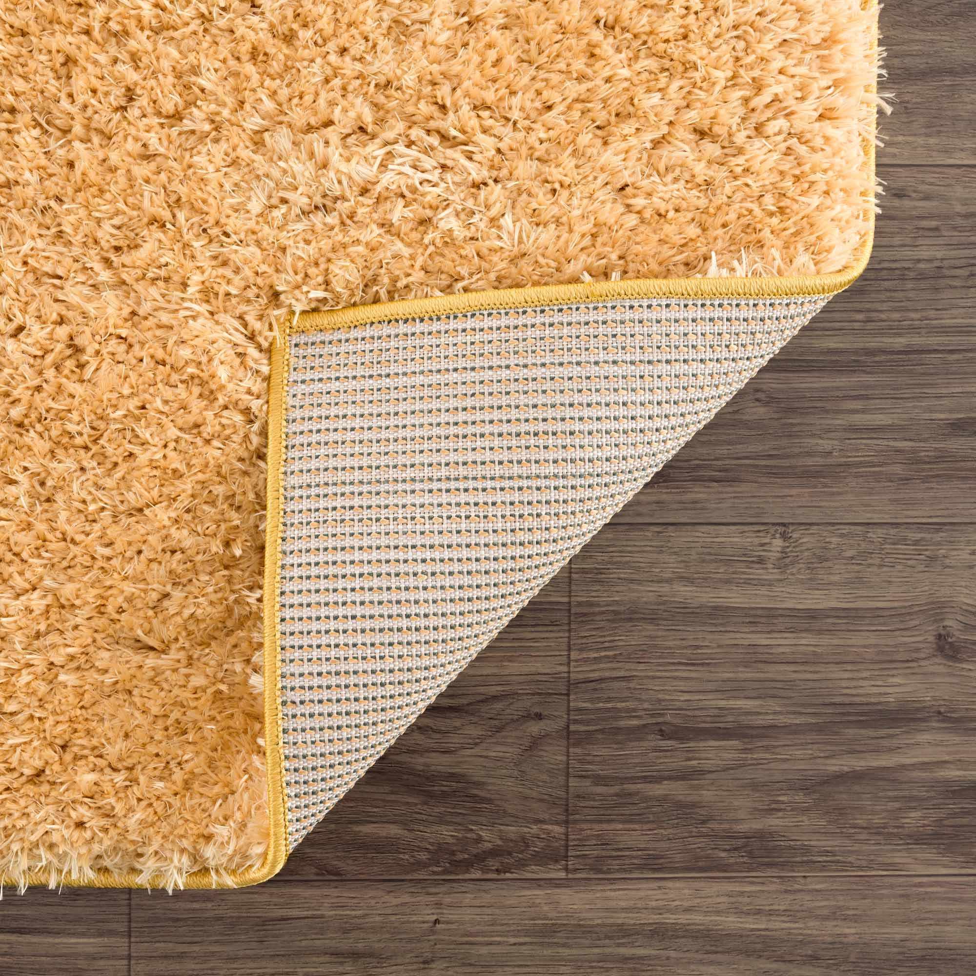 Faina Solid Gold Shag Washable Area Rug - Clearance by Boutique Rugs