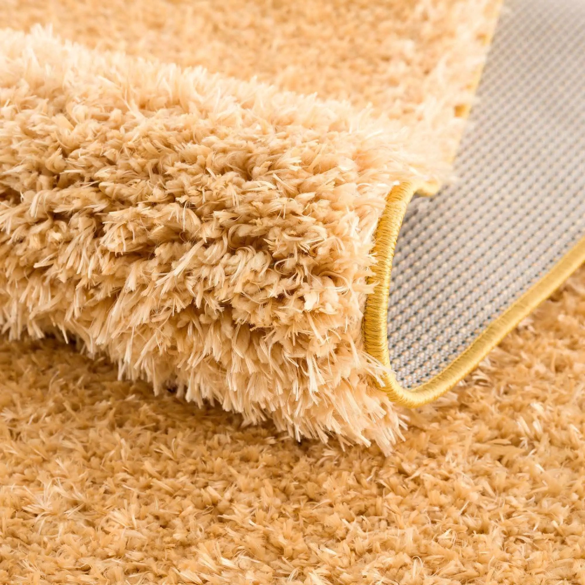 Faina Solid Gold Shag Washable Area Rug - Clearance by Boutique Rugs